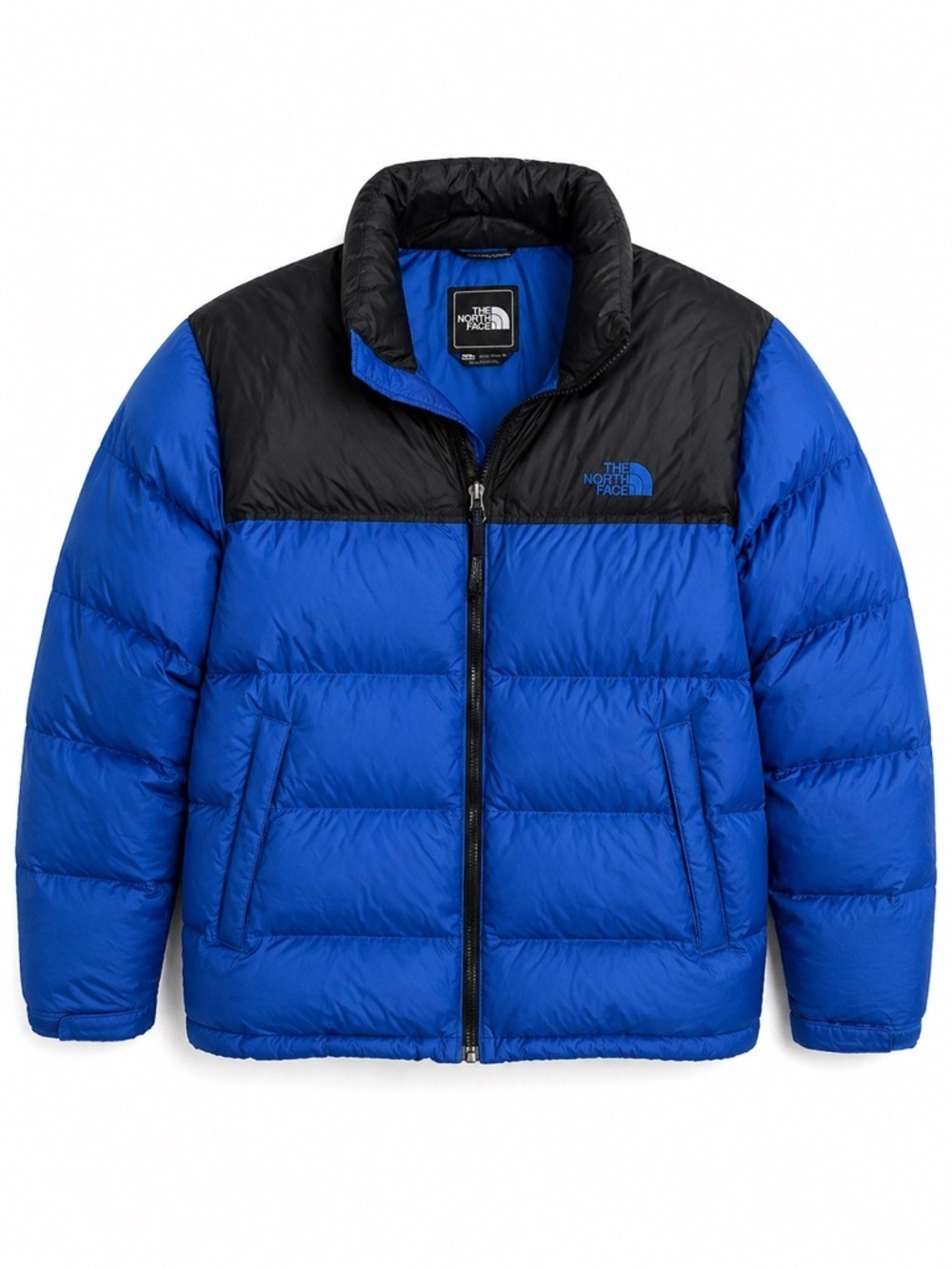 The North Face Nuptse Jacket Men's L Blue Black Goose Down Puffer 700-Fill Style